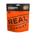 Orange and black package of Real Turmat Kebab Stew on a white background