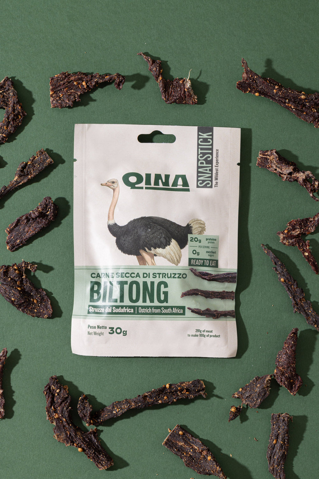 QINA Ostrich Snapstick Biltong