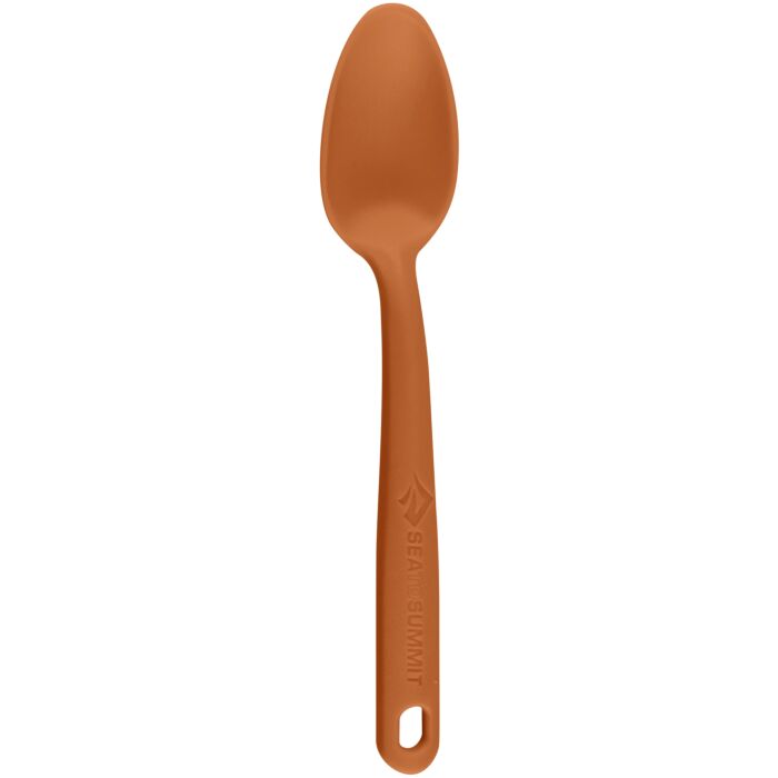 Orange spoon on a white background